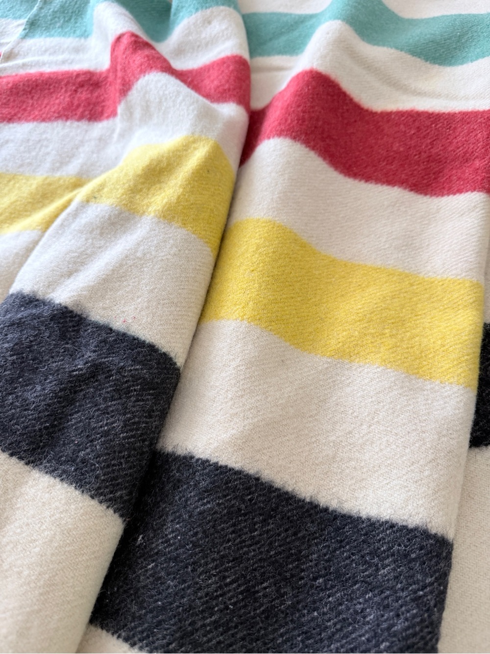 Golden Dawn Striped Wool Blanket Hudson Bay Candy Stripe - Picture 7 of 16